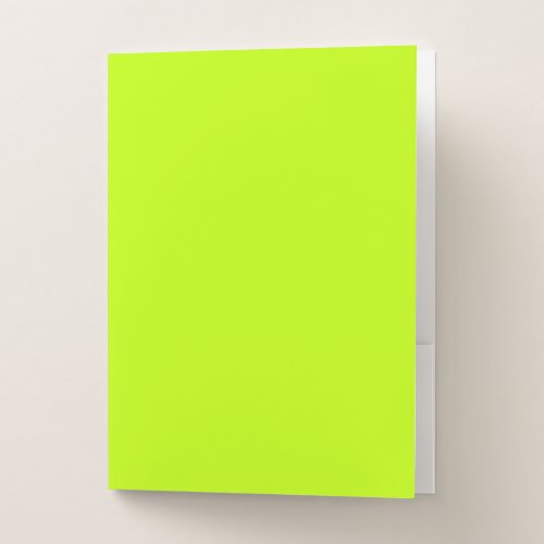 Bitter lime solid color  pocket folder