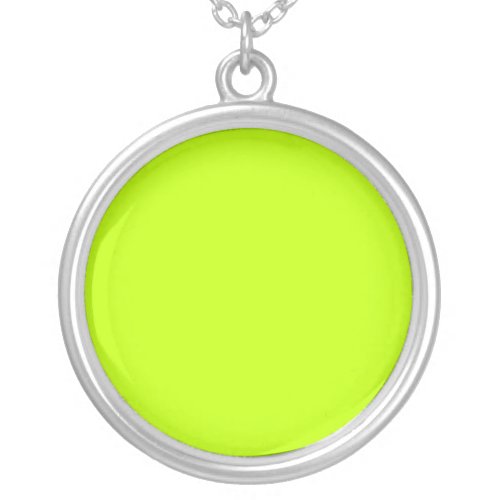 Bitter lime solid color  silver plated necklace