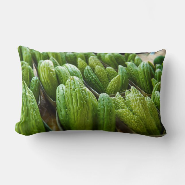 Bitter Melon Cucumber City Market Kansas City Lumbar Pillow (Front)