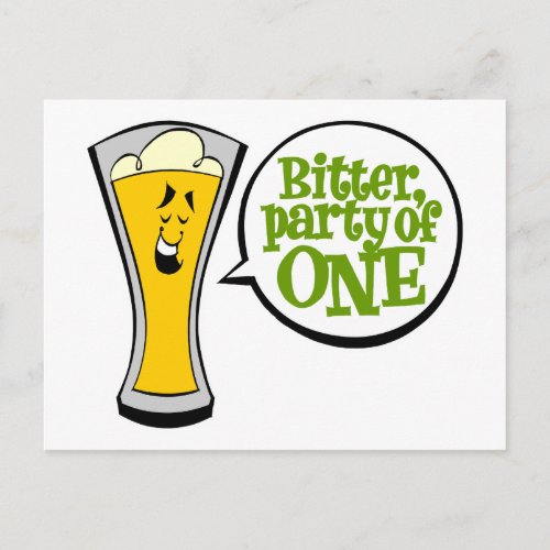 Bitter Party of One Invitation Postcard