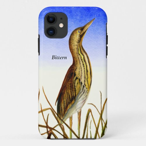 Bittern Bird Watercolor Painting Case_Mate iPhone 11 Case