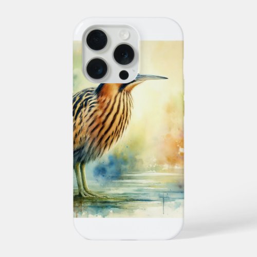 Bittern in Watercolor Colors AREF708 _ Watercolor iPhone 15 Pro Case