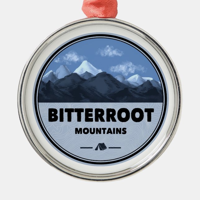Bitterroot Mountains Camping Metal Ornament (Front)