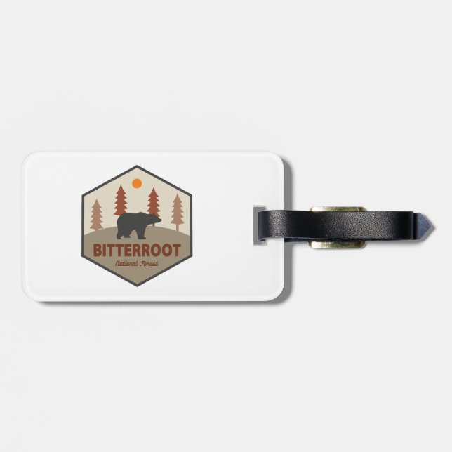 Bitterroot National Forest Bear Luggage Tag (Back Horizontal)