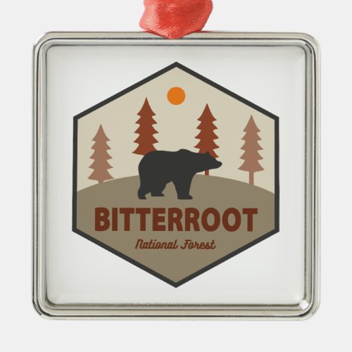 Bitterroot National Forest Bear Metal Ornament