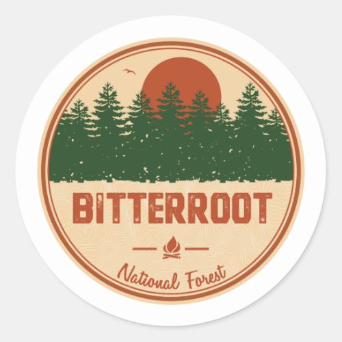 Bitterroot National Forest Classic Round Sticker