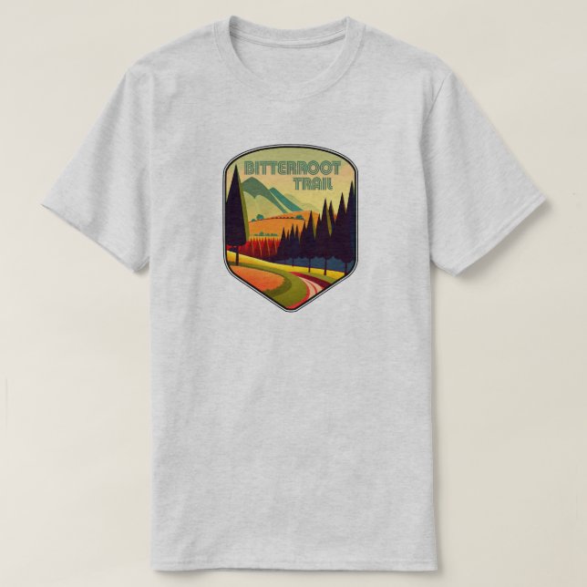 Bitterroot Trail Montana Colors T-Shirt (Design Front)