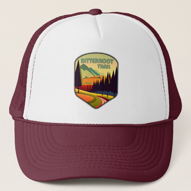 Bitterroot Trail Montana Colors Trucker Hat (Front)