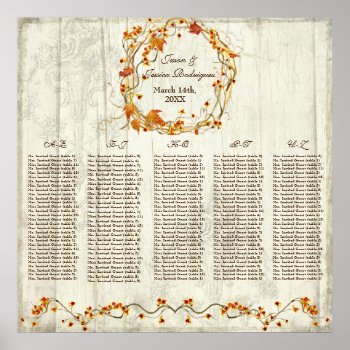 Bittersweet Fall - Reception Table Seating Chart by EverythingWedding at Zazzle