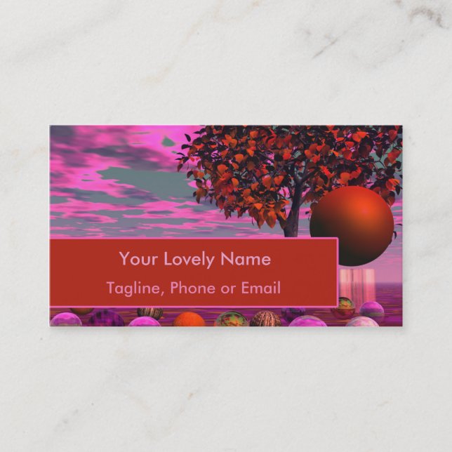 Bittersweet Opinion, Bronze Raspberry Maple Tree Business Card (Front)