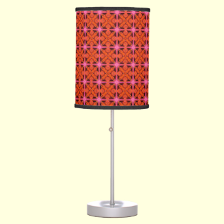 Bittersweet Pink Glowing Abstract Moroccan Lattice Desk Lamps