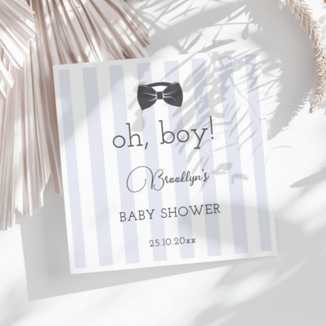 Bitty Bow Oh Boy Baby Shower Napkins (Creator Uploaded)