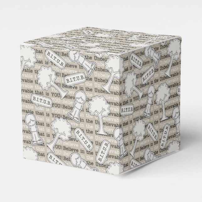 BITUB Pattern (Believe in the Unbelievable) Favor Boxes (Front Side)