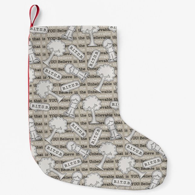 BITUB Pattern (Believe in the Unbelievable) Small Christmas Stocking (Front)