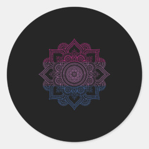 Biual Lgbt Mandala Bi Pride Biuality Lgbt Support Classic Round Sticker