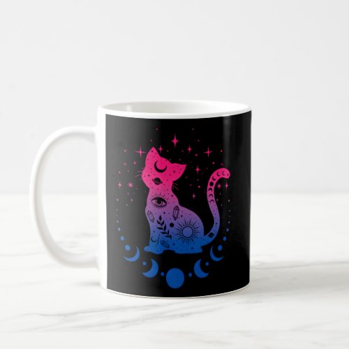 Biual Pride Flag Colors Astronomy Cat Coffee Mug