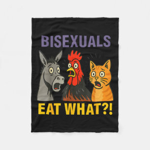 Biuals Eat What Surprised Chicken Cat Lgbt Pride Fleece Blanket