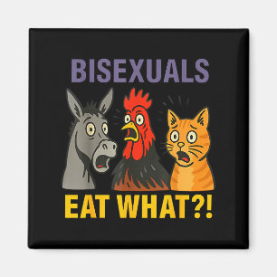 Biuals Eat What Surprised Chicken Cat Lgbt Pride Magnet