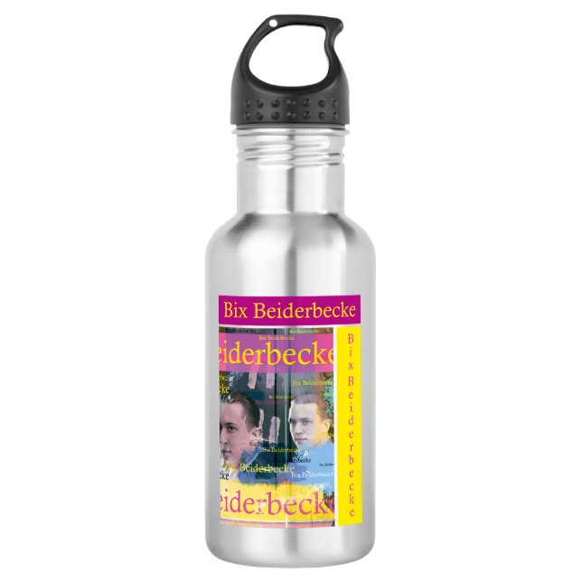Bix Beiderbecke Stainless Steel Water Bottle (Front)