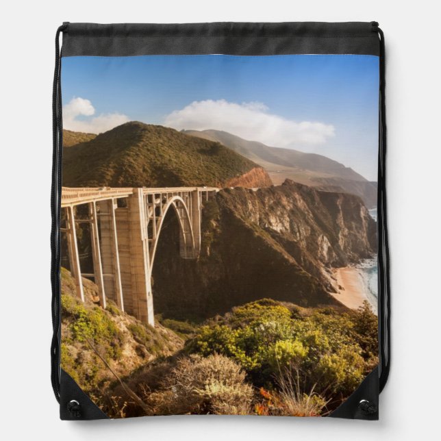 Bixby Bridge, Big Sur, California, USA Drawstring Bag (Front)