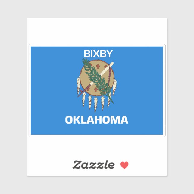 Bixby Oklahoma Flag Sticker (Sheet)