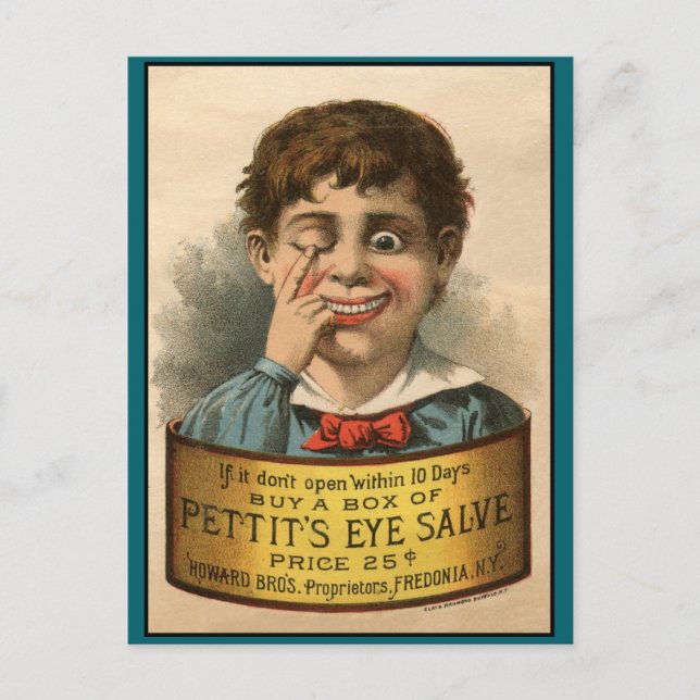 Bizarre and Funny Vintage Ad Postcard (Front)