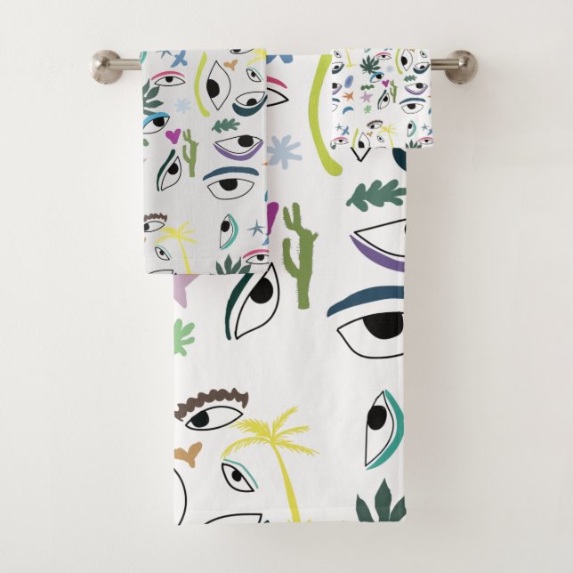 Bizarre Eyes  Modern Art  Bath Towel Set (Insitu)