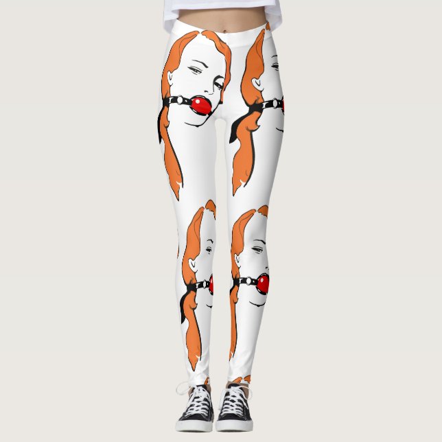 [Bizarre Gagged Vintage Girl] Pop Art Leggings (Front)