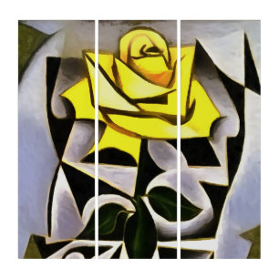 Bizarre Geometric Yellow Rose Art