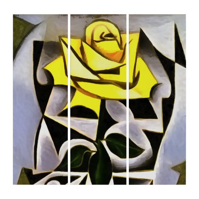 Bizarre Geometric Yellow Rose Art (Front)