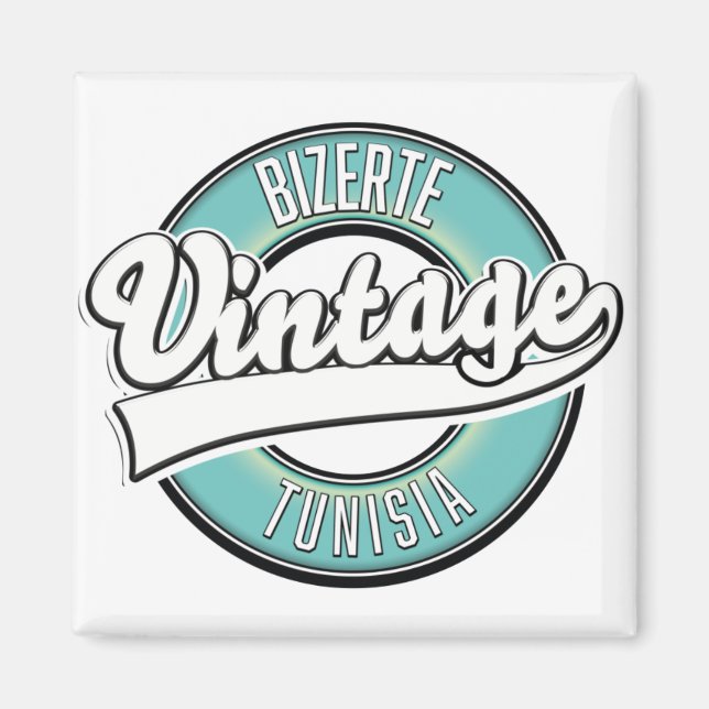 Bizerte tunisia vintage style logo magnet (Front)
