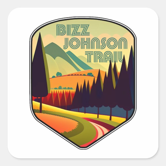 Bizz Johnson Trail Colors Square Sticker (Front)