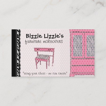 Bizzie Lizzie Zebra And Dots Business Card