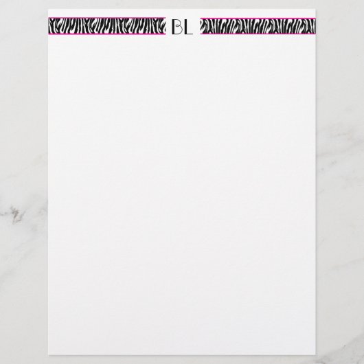 Bizzie Lizzie Zebra Letterhead (Front)