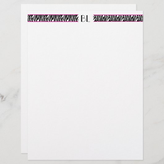 Bizzie Lizzie Zebra Letterhead (Front/Back)