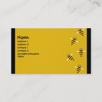 Bizzy Bees Business Card by pixelholicBC at Zazzle
