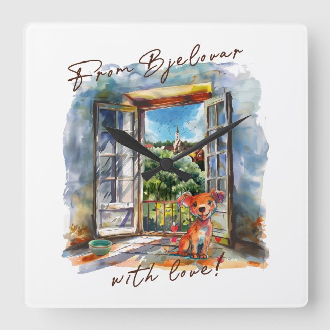 Bjelovar Square Wall Clock (Front)