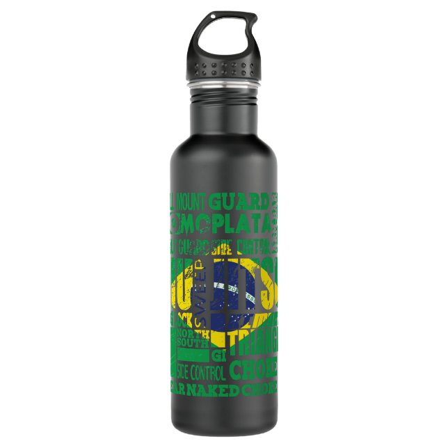 BJJ A To Z Glossary   Brazilian Jiu Jitsu Classic  Stainless Steel Water Bottle (Front)