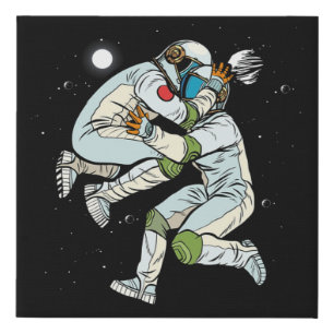BJJ Astronaut Flying Jiu-Jitsu Martial Art Faux Canvas Print