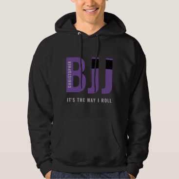 BJJ Brazilian Jiu Jitsu Add Name Purple Belt Hoodie