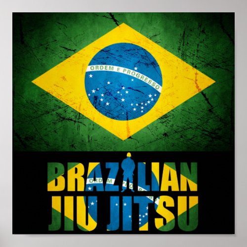 BJJ Brazilian Jiu Jitsu _ Brazilian Flag Poster