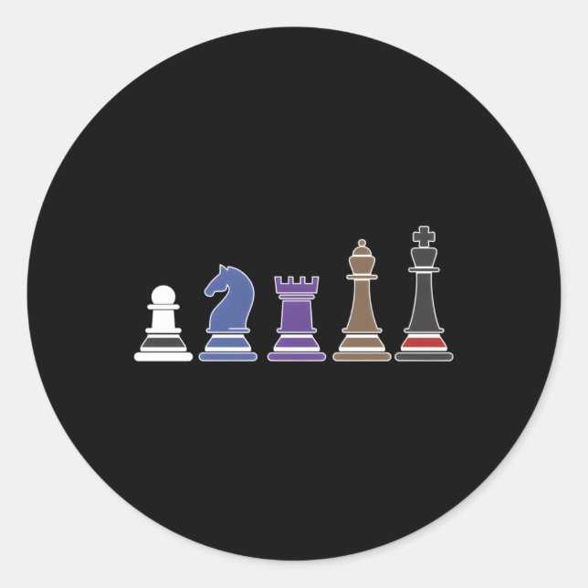 Bjj Brazilian Jiu Jitsu Chess Pieces Classic Round Sticker (Front)
