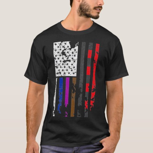 BJJ Brazilian Jiu Jitsu Distressed American Flag G T_Shirt