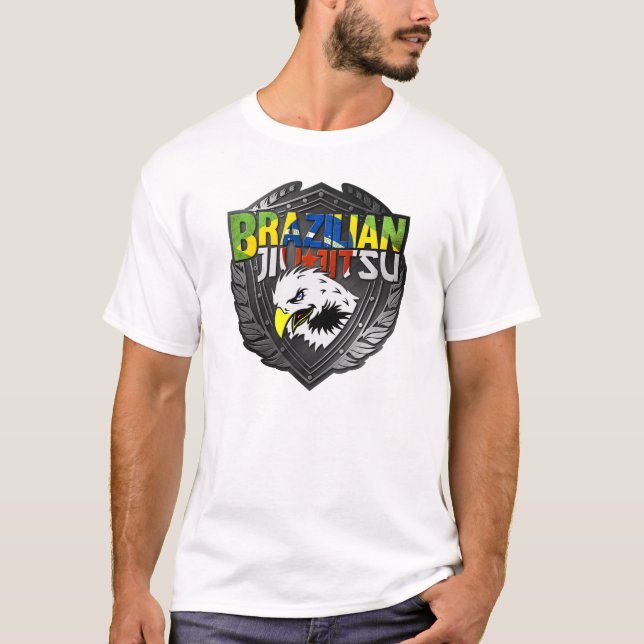 BJJ - Brazilian Jiu Jitsu Shield T-Shirt (Front)