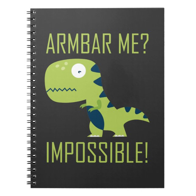 BJJ Brazilian Jiu Jitsu TRex Armbar Humor Notebook (Front)