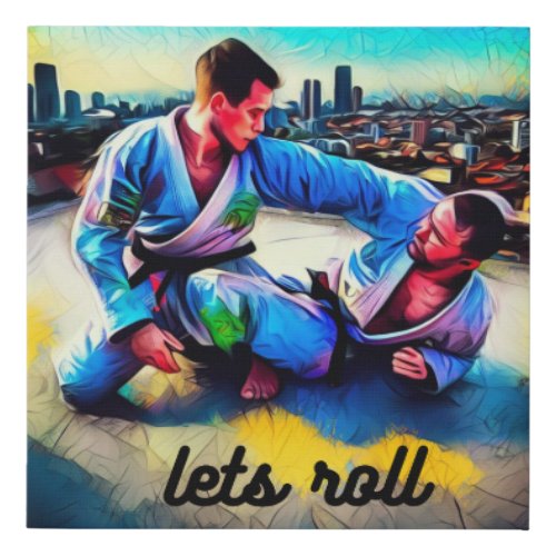 bjj canvas wallart stylish unique lets roll poster