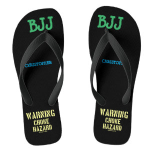 BJJ Choke Hazard add your name Flip Flops
