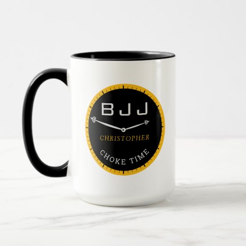 BJJ Clock Face Choke Time Jiu Jitsu Personalized Mug