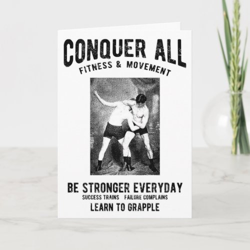 BJJ Conquer All  Add Your Text Inside Birthday Card
