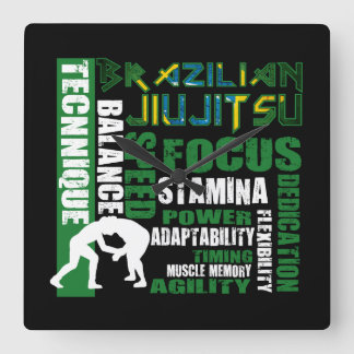 "BJJ Elements" Brazilian Jiu Jitsu Wall Clock
